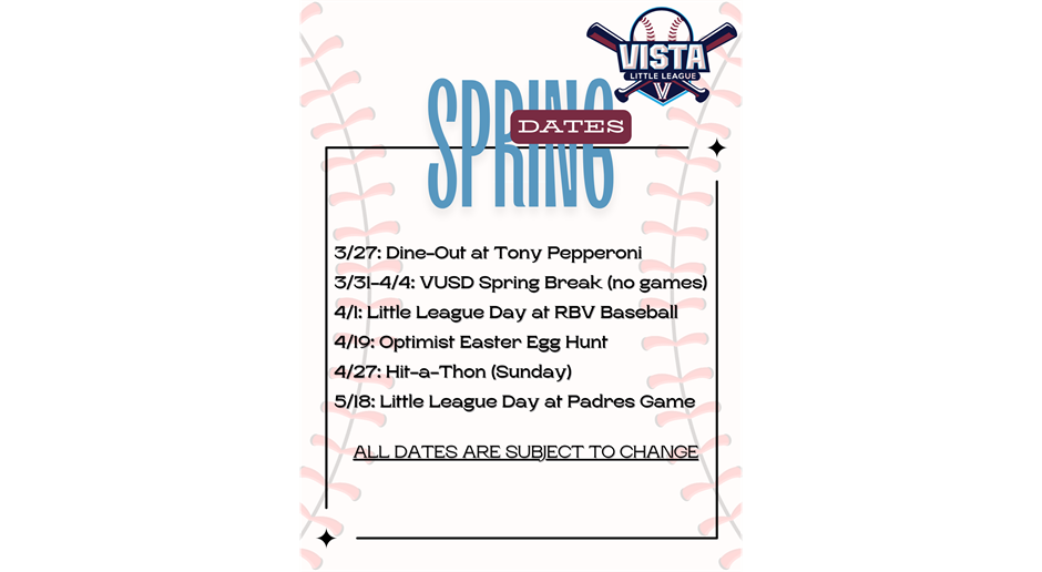 Spring 2025 Key Dates